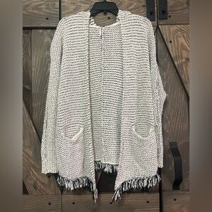 Free People Black and White Knit Sweater